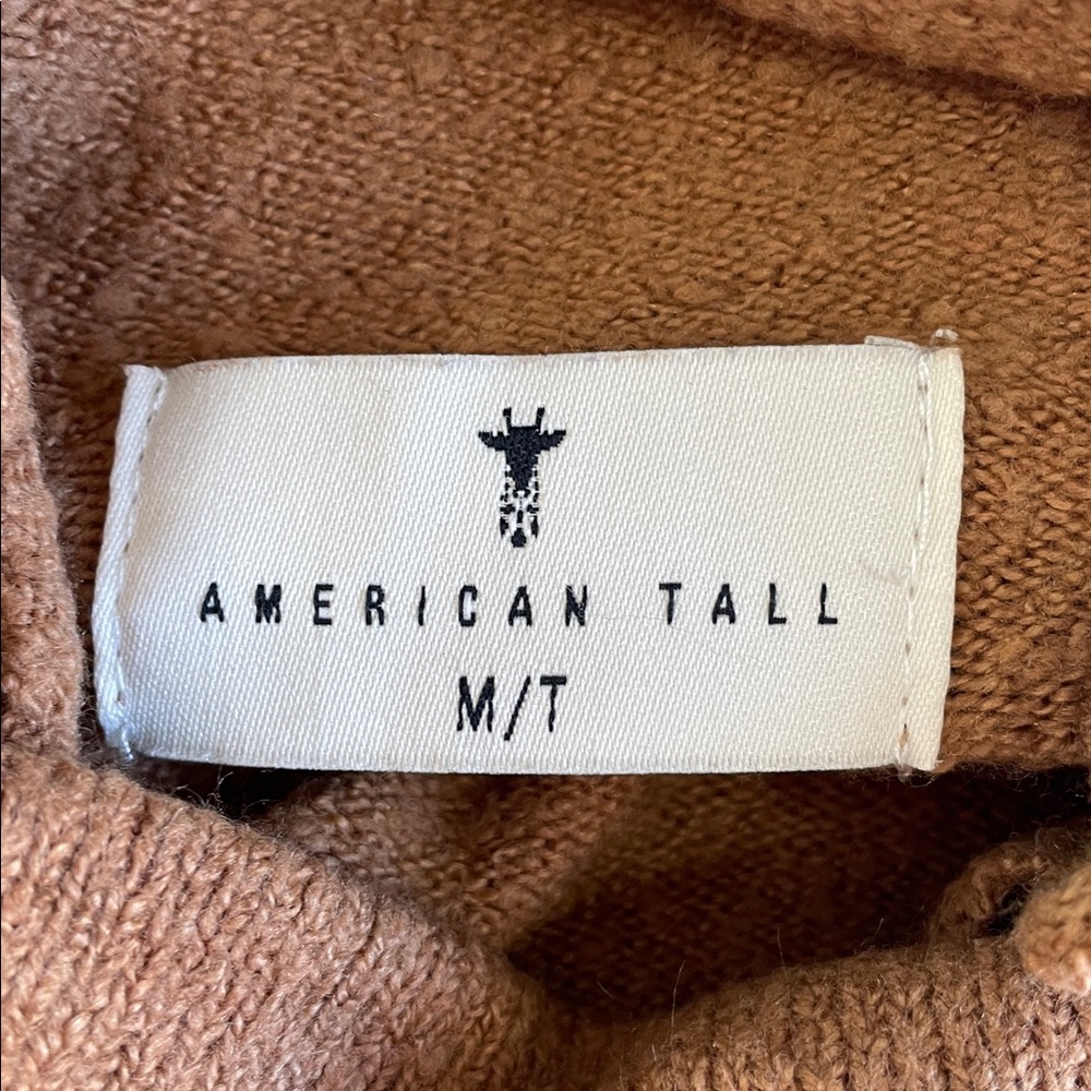 American Tall Rolled Mock Neck Sweater In Carmel - Picture 7 of 9